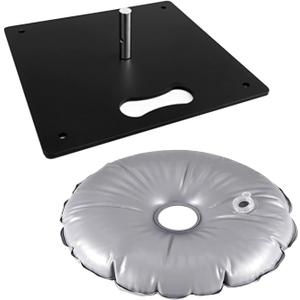 CS&BEAUTY Feather Flag Stand Base and Weight Bag for Feather Flag Pole, Heavy Duty Flag Pole Holder Flat Ground Stake for Swooper Flag and Feather Banner Pole (black)