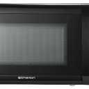 Emerson MW7302B Compact Countertop Microwave Oven with Touch Control, LED Display, 700W, 10 Power Levels, 6 Auto Menus, Glass Turntable and Child Safe Lock, 0.7 Cu., Ft. Black