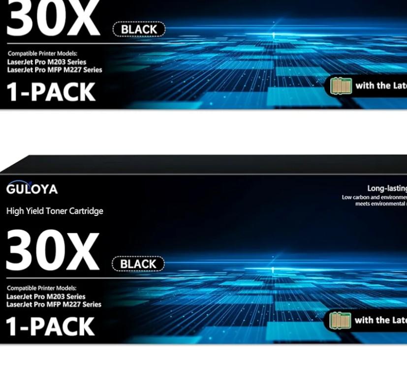 30X CF230X Black Toner Cartridge High Yield 2-Pack with Chip: 30X Toner Cartridge Replacement for HP30X CF230X Black Toner Works with Laser Pro M203dn M203dw Pro MFP M227fdn M227sdn M227fdw