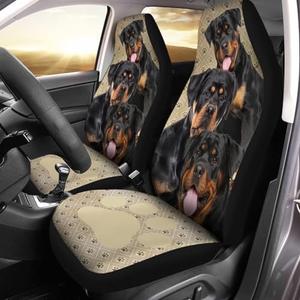 Bulopur Grenn Rottweiler Paw 2 PC Car Seat Covers Decorative Vehicle Seat Front Protector Car Mat Covers Cushion, Fit Most Cars, Sedan,Trunk, SUV