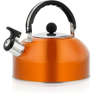 shenruifa 3L Stainless Steel Whistling Camping Bottle Lightweight Kettle for Camping Trips (Orange)