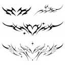 Y2K Neotribal Heart Cybersigil Tattoos  Tribal Tramp Stamp Temporary Tattoos for Women, 4 Designs for Neck, Arm, Chest & Lower Back