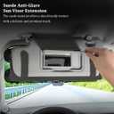 Car Sun Visor Extender Organizer, Visor Sun Blocker Extension with Magnetic Sunglasses Holder & Ticket Pouch, Multifunctional Auto Sunshade Storage Holder, Universal for Vehicles (Dark Gray)