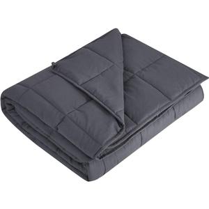 L'AGRATY Weighted Blanket - 40"x60" 7lbs Cooling Breathable Weighted Microfiber Material with Glass Beads Small Blanket for All-Season Summer Fall Winter Soft Thick (01-dark Grey)
