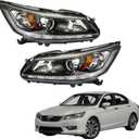 labwork Headlight Assembly Replacement for Honda Accord 2013 2014 2015 DRL Headlights Set Driver Passenger Side