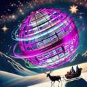 PRO STASH 2025 Upgraded Flying Orb Ball Toy with LED Lights, Cosmic Boomerang Hover Orb Ball for Kids & Adults, for Indoor/ Outdoor Fun Cool Holiday Magic Toy (Purple)