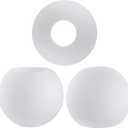 3 Pack Frosted Opal White Glass Globes for Light Fixtures Replacement, 5.9" Diameter, Soft White Round Glass Globe Lampshade Cover for Pendant Light Wall Sconce Chandelier, 1-5/8 Inch Fitter
