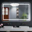 48"x30" LED Bathroom Mirror with Lights, Backlit + Front Lit with CRI>90, Lighted Mirror for Bathroom, Anti-Fog, Dimmable Brightness, 3 Colors, Memory Function, Shatterproof Tempered Glass