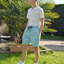 Cozople Boys Swim Trunks Compression Liner Swim Shorts Quick Dry Bathing Suit with Boxer Brief Swimwear 2-20T (7 Years, Solid Blue)