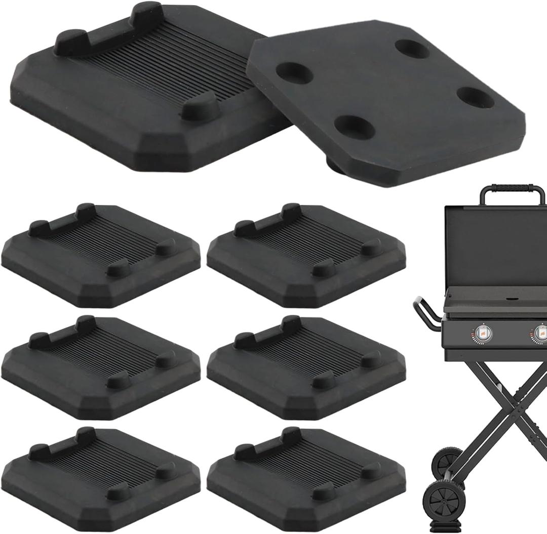 1/4" Grill Leveling Shims for Blackstone Griddle, Stackable Rubber Griddle Leveler Pads for Most Grills, Outdoor Cooking Accessories, Camping and RV, Keep Flat Top Grill in Level (8 Pack)