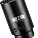 BLACKROBOT 36 mm 12-Point Deep Impact Socket, 1/2 Inch Drive, Metric, Black Manganese Phosphate Coating