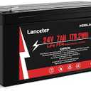 24V 7Ah/20hr LiFePO4 Lithium Battery for 24 Volt Power Wheels UTV Ride On Cars & Toys, Replacement for 12FM7 Battery