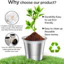 Noalto Reusable K Cups for Keurig,Stainless Steel Refillable Coffee Pods - Metal K Cup Reusable Coffee Filter for K-Classic K-Elite K-Express K-Mini Keurig 1.0 & 2.0, BPA Free (2 pack)