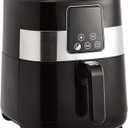 Amazon Basics 3.2 Quart 6-In-1 Air Fryer (Fry, Crisp, Roast, Bake, Reheat, Dehydrate), Non-Stick, with Timer, Auto Shut-Off, Digital Touch Screen, 180-400F, 1400W, Black/Silver