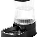 Automatic Gravity Water Dispenser for Dogs, 1Gallon Stainless Steel Dog and Cat Water Bowl Dispenser, Dog Water Fountain Dispenser for Small&Medium Dogs, Cats, Puppies(Black)