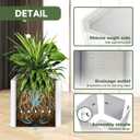 Steel Planter Box-24"x24"x24"-Large Square Planter Box-Outdoor Indoor-White Metal Planter Box Cube Steel Planters Heavy Duty Commercial Residential for Porch Patio Home Garden Hotel