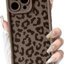 NITITOP Compatible with iPhone 16 Pro Case Cute Stylish Leopard Print Design for Women Girls Men Artistic Soft TPU Shockproof Protective Full Camera Protection Cover - Brown