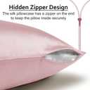 Ravmix Silk Pillow Cases with Zipper, 21momme Mulberry Silk Pillowcase for Hair Skin Health, Soft Smooth Breathable Cool Pillow Cover for Beauty Sleep with Gift Box 1PC(Standard 20"x26", Soft Pink)