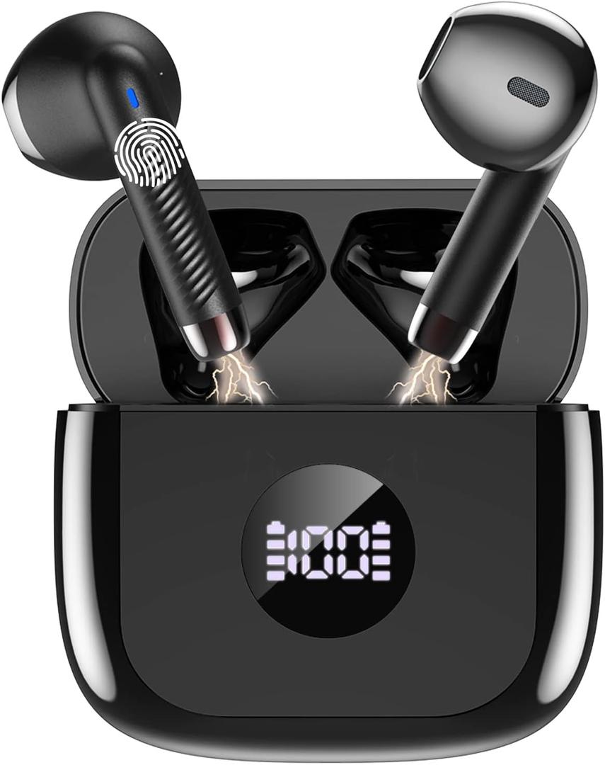 Jxrev Wireless Earbud, Bluetooth Headphones HI-FI Stereo, IP7 Waterproof Wireless Earphones, Black