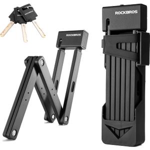 ROCKBROS Folding Bike Lock with 3 Keys - 3.79lb Heavy Duty Anti Theft Secure Guard for Bicycle Motorcycle e-Bike