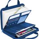 onvvippiv File Organizer Fireproof Expanding Accordion File Folder with Zipper Labels13 Pockets Document Organizer Holder Storage Box Bag for Business Office Receipt Home Travel (Blue)