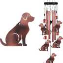 Dog Wind Chimes for Garden, Gifts for Mom, Home, Balconies, Rooms, Patio, Indoor, Outdoor Dog Decoration, Aluminum Dogs Chimes, Dog Wind Catcher, Red Copper Dogs Wind Bells, Dogs Wind Chimes Decor