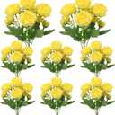 8 Pack Yellow Peonies Artificial Flowers, Fake Silk Hydrangea Bouquet for Bridal Wedding Home Table Decor Reusable Dining Opening Ceremony Birthday Arrangement Faux Floral