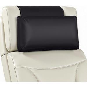 Leather Recliner Pillow, Adjustable Neck & Head Support Pillow, Pu Leather Non-Slip Headrest for Recliner Chair, Couch, Office Chair, Sofa (Black)