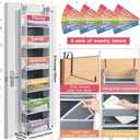 2 Pack Weekly Over the Door Organizer for Kids with 12 Side Pocket Hanging Clothes Organizer Closet Storage Monday Through Weekend Storage Shelves, 6 Shelf(Grey,Colorful), 4.72 x 11.81 x 61.42 inches