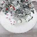 72 Inch Christmas Tree Skirt Faux Fur Snow White Luxury Plush Large Size Fluffy Home Holiday Decor Xmas Gift