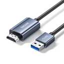 USB 3.0 to HDMI Cable 5Ft, 1080P@60Hz 5Gbps USB to HDMI Adpter High Speed for Connecting Laptop/PC/PS5/Xbox/Switch to TV/Monitor/Projector, Screen Mirroring and Display Extension
