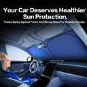 Windshield Sun Shade for Fit Nissan Rogue 3rd Gen.2021-2025 Foldable Sunshade with Titanium Silver & Ice Blue Layer, UPF50+ Car Window Shade
