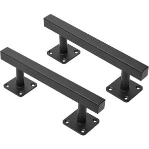 9'' Square Sliding Barn Door Handles and Pulls Pack of 2, Black Vintage Gate Pull Hanlde, Iron Handle for Gates, Garage, Sheds, Outdoor Fence, Interior Closet Handles