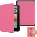 MoKo Case for All-New 7" Kindle Paperwhite(12th Gen 2024) and Kindle Colorsoft Signature Edition 2024, Lightweight Shell Cover with Hand Strap Auto Wake/Sleep for Kindle Paperwhite 2024, Magenta