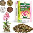 [Upgraded] DUSPRO Orchid Potting Mix for Repotting with Forest Moss, Pine Bark, Perlite & Pumice, Orchid Bark Potting Mix, Orchid Repotting Soil, Drainage Indoor Potting, Orchid Pot Not Included,1 QRT