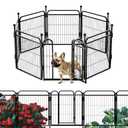 Gardner Pet Dog Playpens, 24" H 8 Panels Dog Pen Outdoor/Indoor Dog Fence Exercise Pen for Small/Medium Dogs, Foldable Pet Play Yard Gate with Gravity Automatic Lock, Pet Playpen, Black