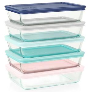 Pyrex Simply Store Glass Food Storage Meal Plan Set, 3Pc