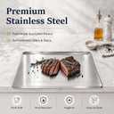 Stainless Steel Cutting Board with Double Lip,Large Metal Chopping Board, 20"L x 15"W