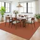 KOZYFLY Orange 6x9 Dining Room Rugs, Washable Area Rug for Living Room, Non Slip Rugs for Bedroom, Braided Floor Carpet for Nursery, Office, Cotton Rug Home Indoor Decor, Burnt Orange/Tan