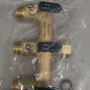 Hose Splitter 2 Way Heavy Duty, Full Flow Garden Hose Splitter with 3 Long Metal Handles, Brass Rust and Freeze Resistant Water Hose Bib Splitter