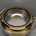 Stainless Steel Chafing Dish, Gold Round Catering Warmer Set with Glass Lid & Holder for Event Party Holiday