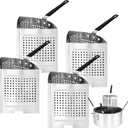 LemonRoad 4 Pack 5 Qt Stainless Steel Pasta Strainer Baskets Inserts Quarter Strainer Basket Skimmer with PVC Handles for 20 Qt. Pasta Cooker Pot for Boiling Noodle Blanching Vegetables Seafood