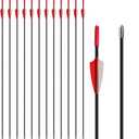 28 inch Target Arrows Practice Fiberglass Arrow for Kids Youth Beginner, Safety Blunt Tip Arrows for Archery Recurve Bow Long Bow -12 Pack