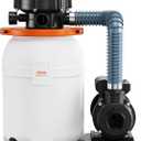 VEVOR 10-inch Sand Filter Pump, 1585 GPH, 0.33 HP Pool Pumps System & Filters Combo Set with 6-Way Multi-Port Valve & Pressure Gauge, Easy Installation for Domestic and Commercial Pools (White)