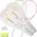 Tennis Rackets - Super Value Set with Pre-Strung, Comfortable Handle, 27'' Tennis Racquet for Beginner, Includes 4 Tennis Balls, 2 Overgrips and 2 Tennis Bag