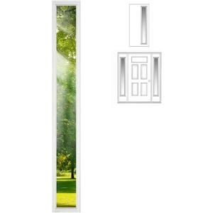 Pushglossy 9" x 66" Entry Door Clear Glass Insert Low E 1 Lite White Frame Sidelites Easy to Install Double Pane Glass Window Grille Inserts for Door Garage Replacement Windows