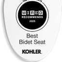 Kohler PureWash E820 Elongated Heated Bidet Toilet Seat, White with Remote Control, Quiet-Close Lid, Automatic Deodorization, Warm Water, Self-Cleaning Wand, Adjustable Water Pressure and Nightlight