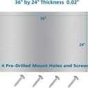24 x 36-inch Reversible Stainless Steel Backsplash for Kitchen wall，Splatter Guard and Cooking Shield， Range Hood Accessories to Keep Kitchen Clean， Four Pre Drilled Holes for Easy Installation