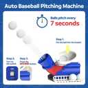 Automatic Baseball Pitching Machine for Kids, Baseball Hitting Trainer with Bat & 4 Balls, T Ball Launcher Training Equipment, Outdoor Indoor Sports Toy Gift for Boys Girls 6+