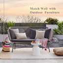 MIULEE Pack of 2 Decorative Outdoor Solid Waterproof Throw Pillow Covers Faux Linen Garden Farmhouse Cushion Cases for Patio Tent Balcony Couch Sofa 20x12 Inch Beige